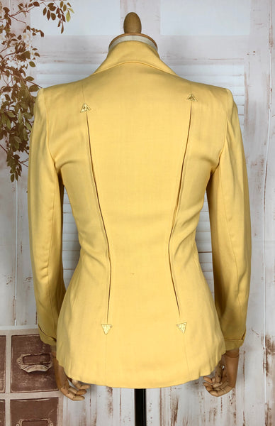 Exquisite 1940s Mustard Yellow Arrow Western Wear Blazer