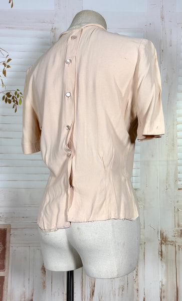 1940s Blush Pink Arrow Detail Blouse