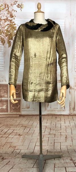 Incredible Original 1920s Antique Gold Lame Tunic