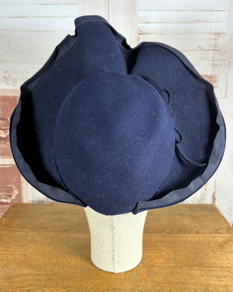 Fabulous Navy Blue 1940s Halo Hat