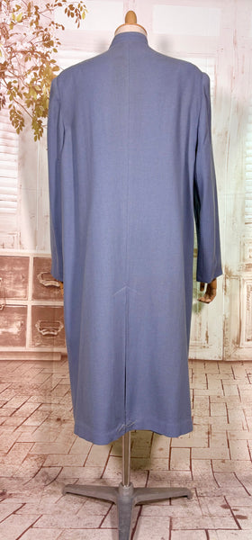 Rare Volup 1940s Periwinkle Lilac Clutch Coat With Soutache Embroidery