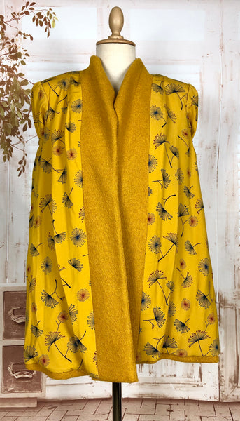 Incredible Mustard Yellow 1940s Short Swing Coat