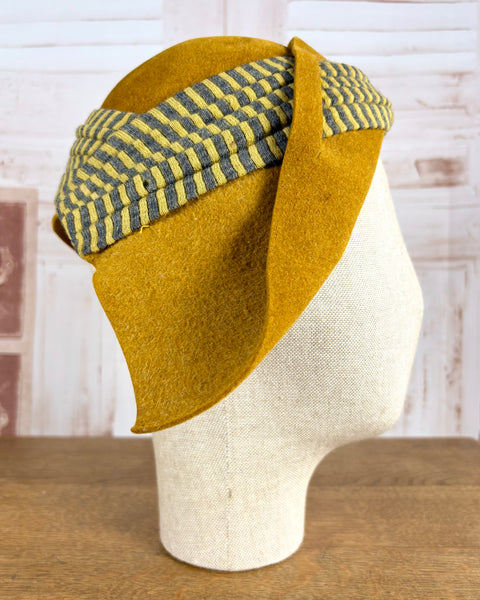 Rare Mustard Yellow Late 1920s / Early 1930s Hat