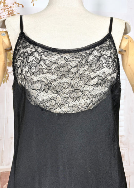 1930s Black Lace Evening Gown with Statement Buckle Detail - Femme Fatale