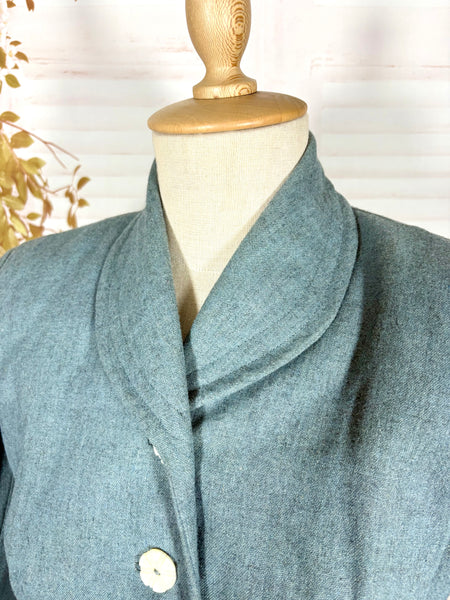 Late 1940s Teal Flecked Wool Skirt Suit with Knife Pleats – Betty Rose