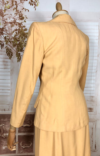 Exquisite Mustard Yellow 1940s Skirt Suit Petite