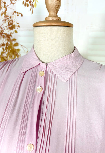 Lilac 1940s Pin Tuck Blouse By Bourne & Hollingsworth