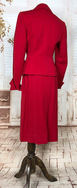 Exquisite Original 1940s Vintage Lipstick Red Betty Rose Suit