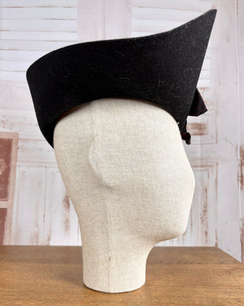 Magnificent Huge Black Late 1930s / Early 1940s Sculptural Hat