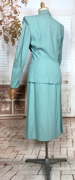 Insane Original 1940s Aqua Turquoise Summer Suit With Beautiful Buttons