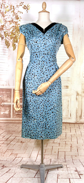 Late 1940s / Early 1950s Blue Print Dress Suit
