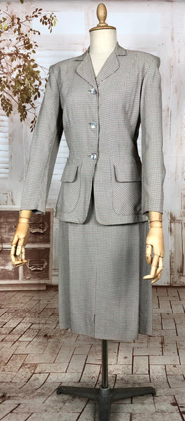 Beautiful Original Late 1940s / Early 1950s Micro Check Houndstooth Suit Life Savers By Kirkland Hall