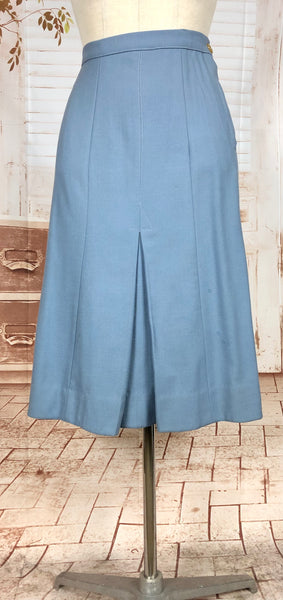 Stunning Periwinkle Blue 1940s Suit With Rouleau Waist Tie