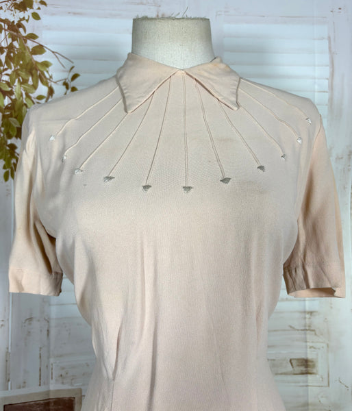 1940s Blush Pink Arrow Detail Blouse