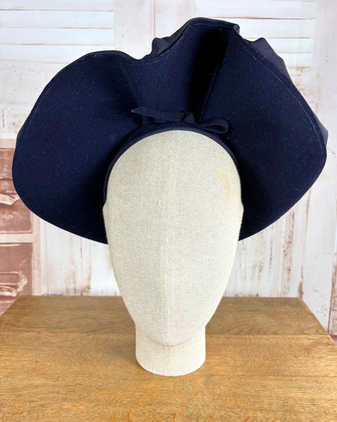 Fabulous Navy Blue 1940s Halo Hat