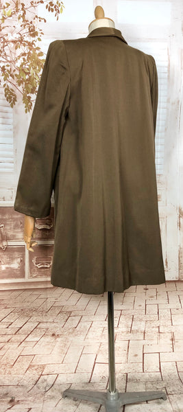 Wonderful 1940s Milk Chocolate Brown Gabardine Coat