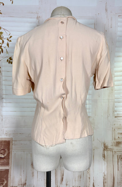 1940s Blush Pink Arrow Detail Blouse