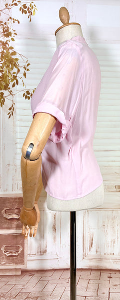 Lilac 1940s Pin Tuck Blouse By Bourne & Hollingsworth
