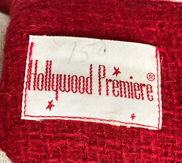 Rare Red Wool Late 1940s / Early 1950s Dress By Hollywood Premiere