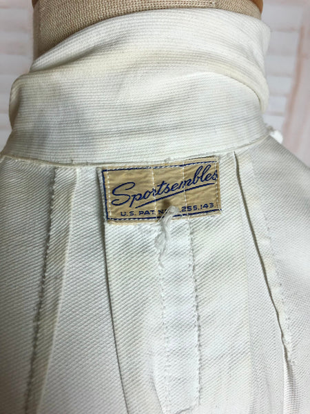 Super Rare 1940s White Tennis Sport Dress By Sportsembles