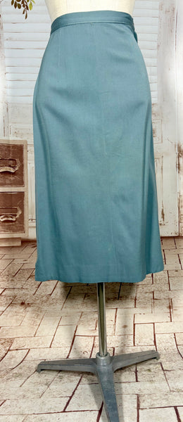 Exceptional Duck Egg Blue Tiered 1940s Suit