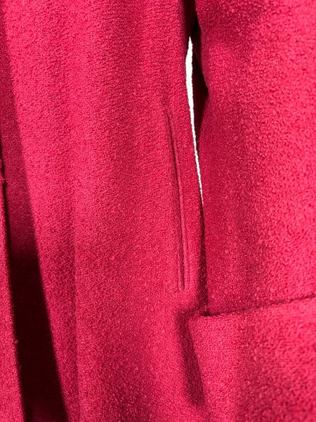 Lipstick Red Late 1940s / Early 1950s Volup Swing Coat By Rothmoor