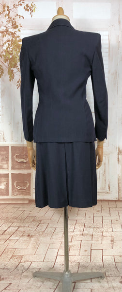 RESERVED FOR AUGGIE - Classic Navy Blue 1940s Suit With Dagger Collar