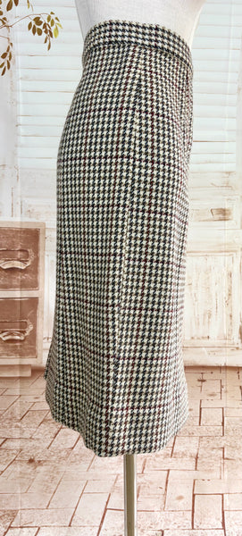 1940s Peck & Peck Houndstooth Scottish Wool Skirt Suit