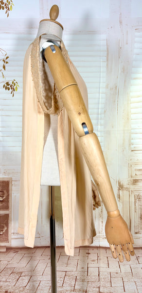 Luxurious 1920s French Lace Trimmed Silk Slip Dress Lingerie