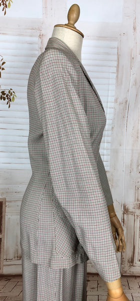 Beautiful Original Late 1940s / Early 1950s Micro Check Houndstooth Suit Life Savers By Kirkland Hall