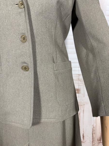 Late 1930s to Early 1940s Warm Grey Wool Skirt Suit – Fields of Milwaukee