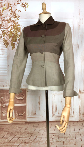 Rare 1950s Striped Lilli Ann Blazer In Earth Tones - Bladerunner Style