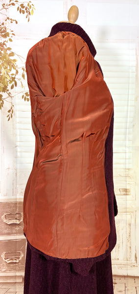 Magical 1940s Plum Purple Textured Suit With Spiderweb Buttons