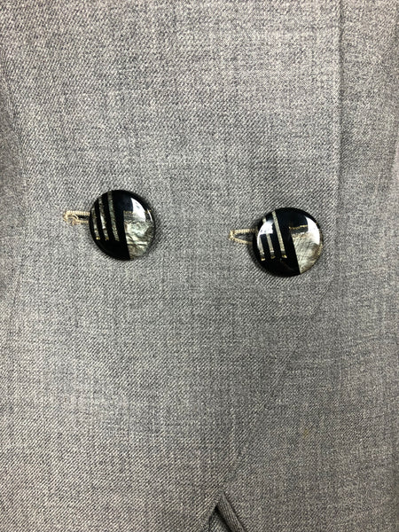 Super Strong Structured 1940s Suit With Statement Buttons