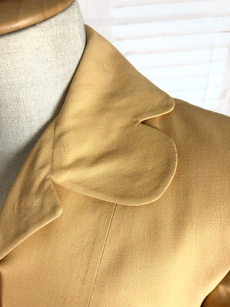 Exquisite Mustard Yellow 1940s Skirt Suit Petite