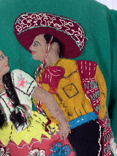Amazing 1940s Green Mexican Tourist Jacket