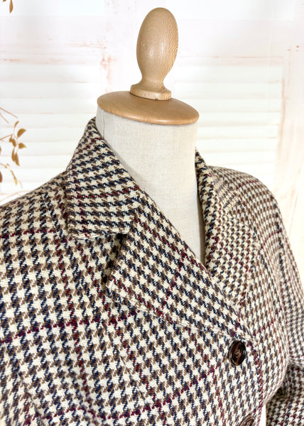 1940s Peck & Peck Houndstooth Scottish Wool Skirt Suit