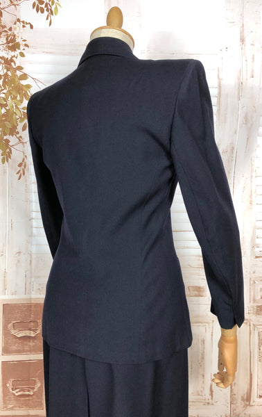 RESERVED FOR AUGGIE - Classic Navy Blue 1940s Suit With Dagger Collar