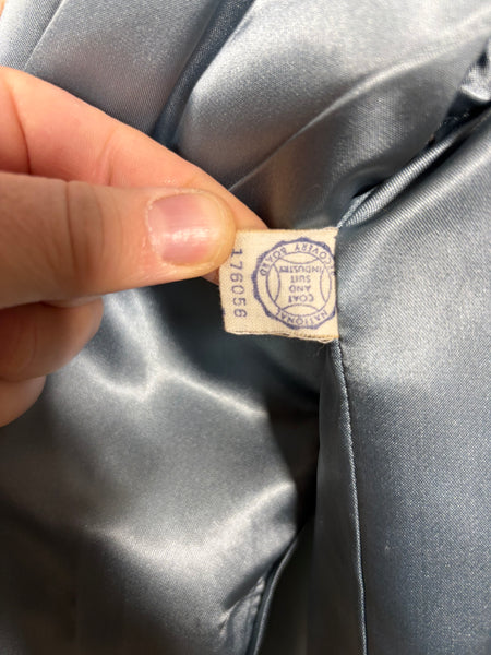 Rare Volup 1940s Periwinkle Lilac Clutch Coat With Soutache Embroidery