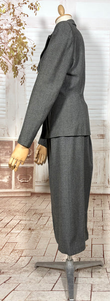 Fabulous Grey 1930s Double Breasted Skirt Suit