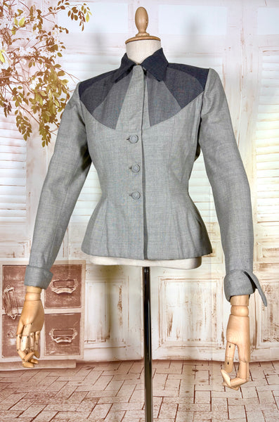 Iconic 1950s Grey Lilli Ann Blazer | Blade Runner Style
