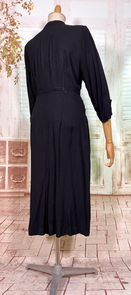 Exquisite Black Beaded 1940s Cocktail Dress