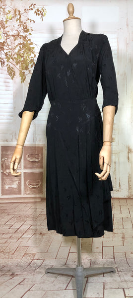 Classic Early 1940s Black Cocktail Dress