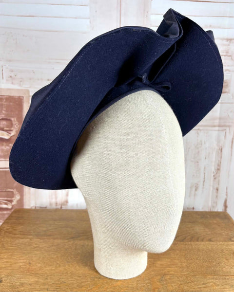 Fabulous Navy Blue 1940s Halo Hat