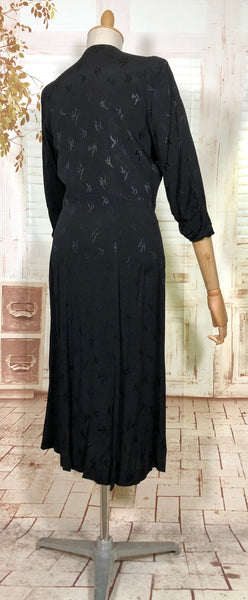 Classic Early 1940s Black Cocktail Dress