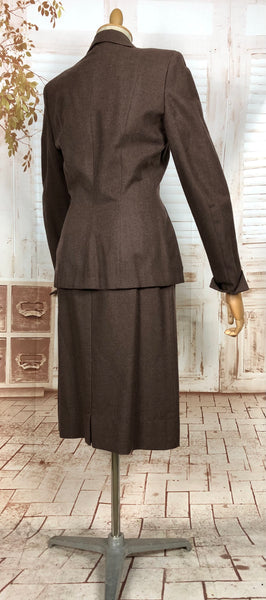 Gorgeous Milk Chocolate Brown 1940s Skirt Suit - Made in California