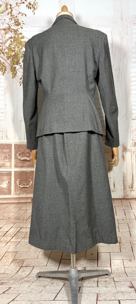 Fabulous Grey 1930s Double Breasted Skirt Suit