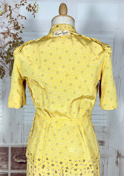 Beautiful Yellow Rayon Faille 1940s Summer Suit