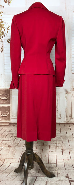 Exquisite Original 1940s Vintage Lipstick Red Betty Rose Suit