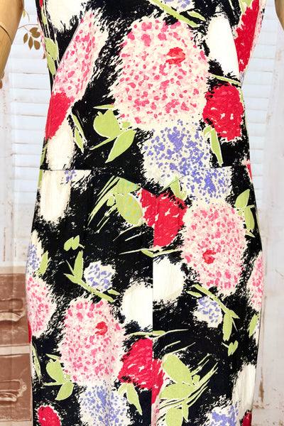 Incredible Late 1920s / Early 1930s Floral Silk Slip Dress